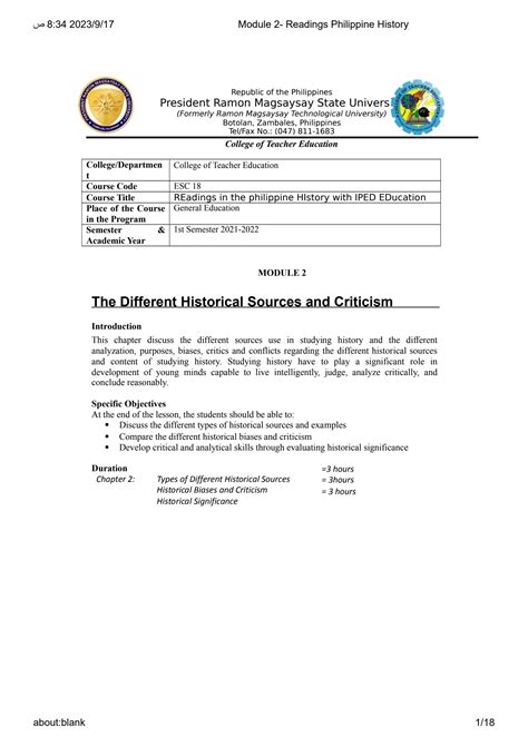 SOLUTION Readings Philippine History Module 2 Studypool