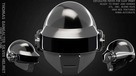 Daft Punk Thomas Bangalter Silver Helmet 3d Model 3d Printable Cgtrader