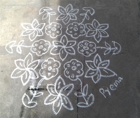 15 dots flower kolam || contest kolam – Kolams of India