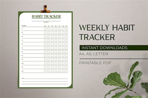 2023 Habit Tracker Printable Digital Planner For Weekly Daily Habits