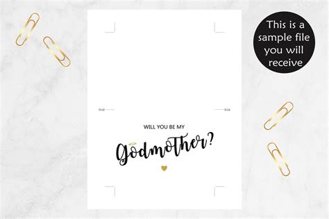 Godmother Proposal Card Be My Godmother Card Printable Card For