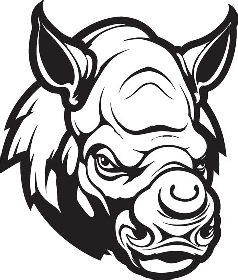 Rhino Stamp Vector Icon Charging Rhino Badge Design 33076383 Vector Art