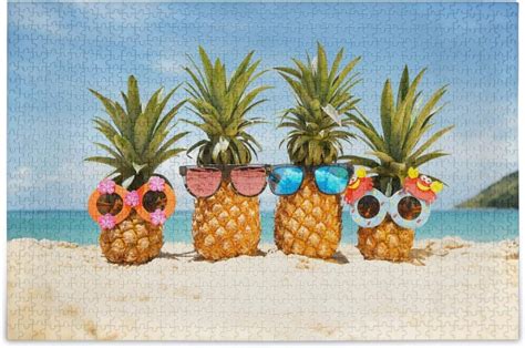 Dreamtimes Summer Pineapples On Beach Puzzle For Adults 1000 Piece