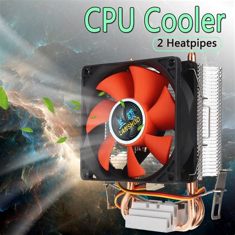 8 Cm Mini Cpu Cooler 2 Heatpipes Pc Cpu Koeler Heatsink Computer