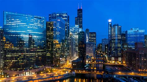 Chicago at night wallpaper - backiee