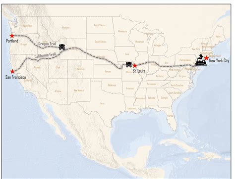 Map Of The Transcontinental Railroad In Oregon