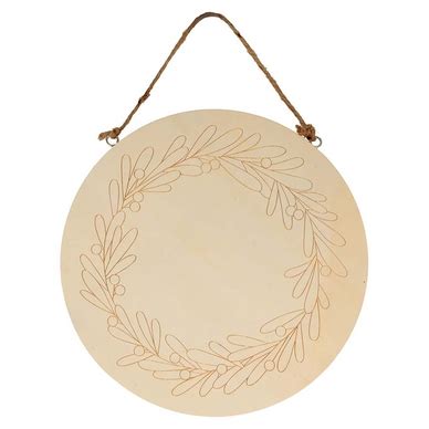 Plaque Ronde En Bois Xmas Berries Cm Gravure Couronne Artemio Chez