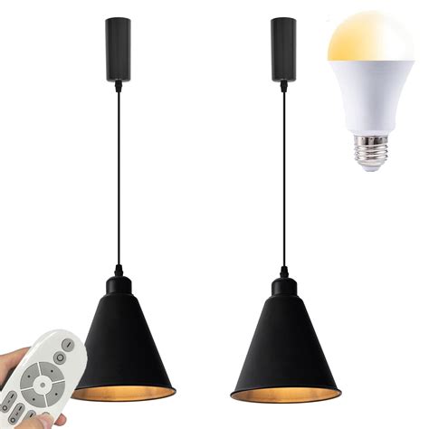 Fsliving J Type Remote Control Pendant Light Industrial Track Light