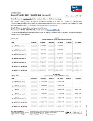 Fillable Online Order Form Sma Warranty Extension Cloudfront Net Fax