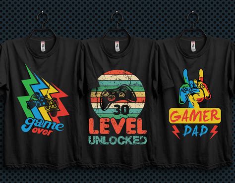 Awesome Gaming T Shirt Design And Free Mockup Download Behance