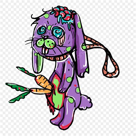 Zombie Bunny Clipart Vector Bunny Zombie Hanging Cartoon Rabbit