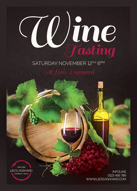 Wine Tasting Flyer Template Psd Design For Photoshop