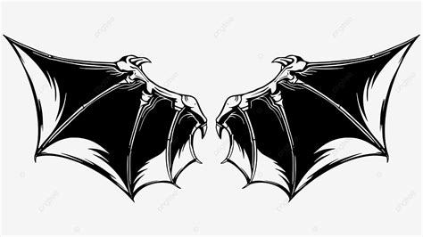 Bat Wings Vector Hd Png Images Wing Bat Black Illustration Wing Bat