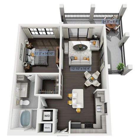 Two Bedroom Apartment Floor Plan