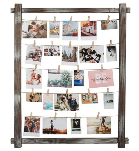 jackcube design rustic wood frame photo holder hanging picture