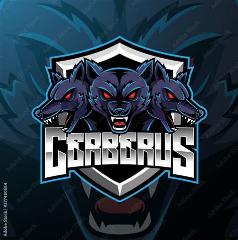 Three headed cerberus mascot logo design Stock Vector | Adobe Stock