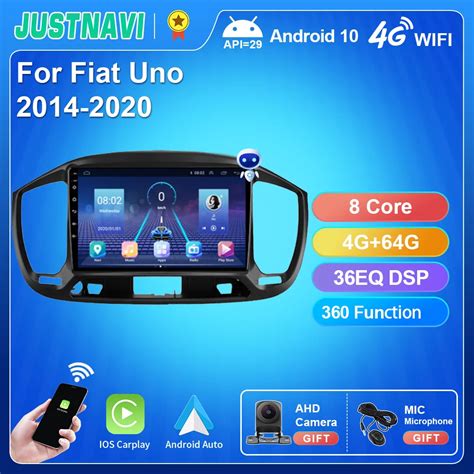 JUSTNAVI Android 10 Car Radio Video Player For Fiat Uno 2014 2020