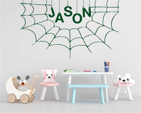 Spider Web Wall Decal Funny Scary Vinyl Art Decor Custom Etsy