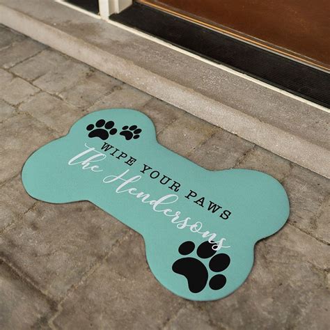 personalized wipe  paws bone shaped mat paw gifts  pet lovers