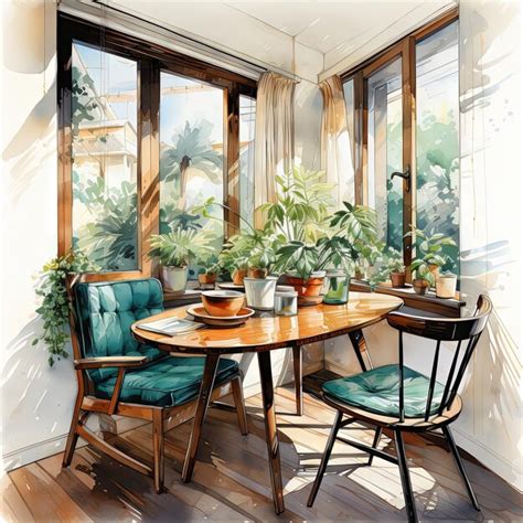 Premium AI Image | Vector illustration of a Dining room