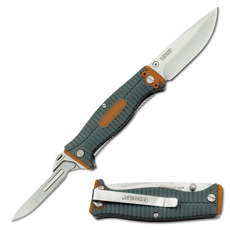 Outdoor Life Manual Folding Knife Satin Finish Drop Point Blade W