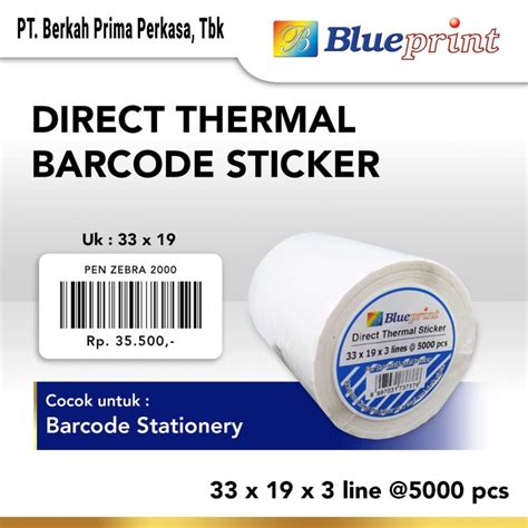 Jual Direct Thermal Sticker Label Stiker Blueprint X X Line Isi