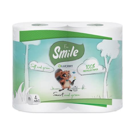 SMILE ECO LUCART CARTA IGIENICA 4 MAXI ROTOLI 400 STRAPPI 2 VELI PiùMe