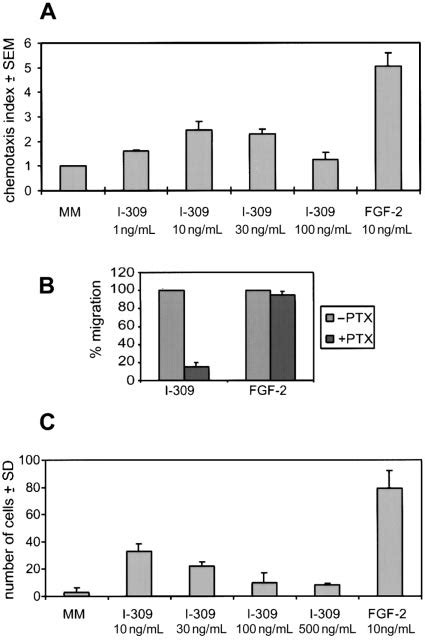 Effect Of I 309 On HUVEC Chemotaxis And Invasion A Chemotaxis Was