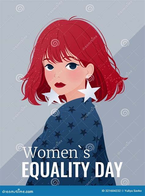 Womens Equality Day Poster With Woman Stock Vector Illustration Of