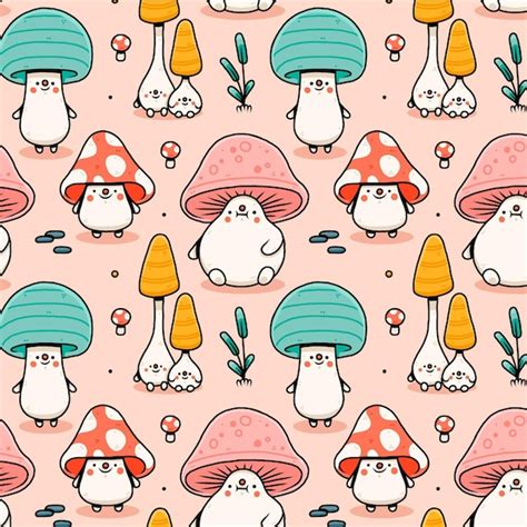 Free Vector Hand Drawn Mushroom Pattern