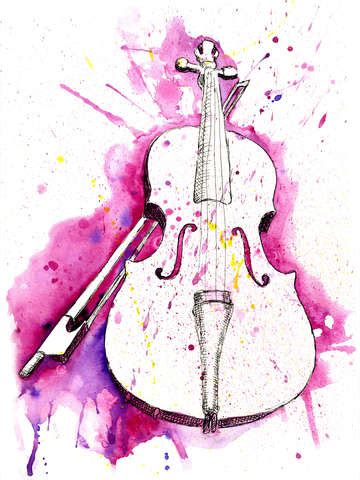 Watercolor Violin by Jonathan Meyer - TurningArt