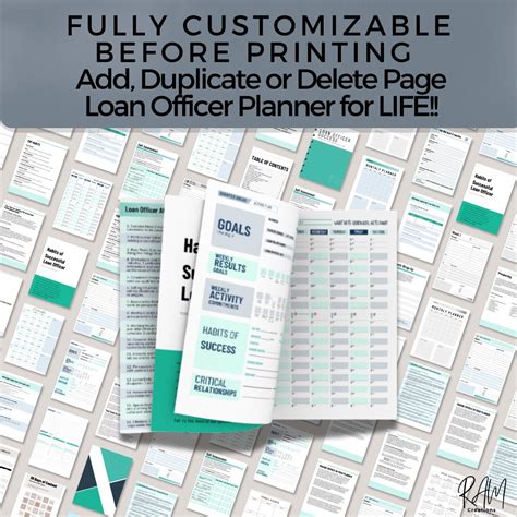 Loan Officer Planner Mortgage Editable Canva Undated Daily Planner Lender Printable Goal Setting