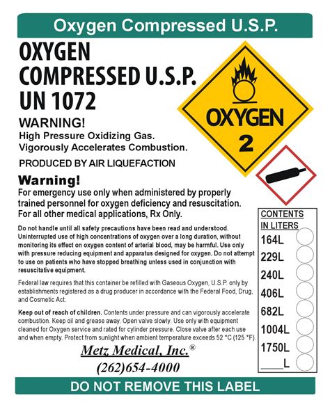 Oxygen By Metz Medical Inc Oxygen Gas