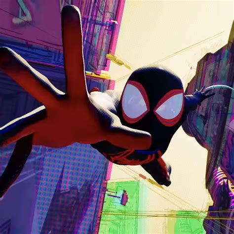 Spider Man Into The Spider Verse Is Shown In An Animated Scene From