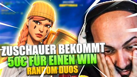 Zuschauer Bekommt 50€ FÜr Einen Epischen Sieg Random Duos In Fortnite Season 2 Youtube