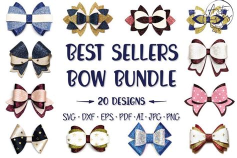 20 Hair Bow Template Svg Bundle 1308738 Accessories Design Bundles