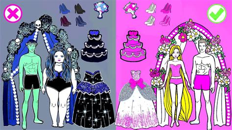 Paper Dolls Dress Up Decorate Adorable Wedding Dresses Handmade Quiet Book Barbie New Home