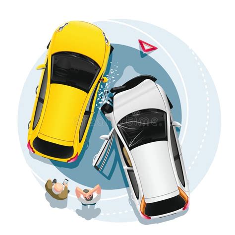 Accidente De Coche Con Dos Coches Ilustración Del Vector Ilustración