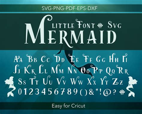 Little Mermaid Font Svg, Cartoon Font, Mermaid Alphabet Png, Mermaid ...