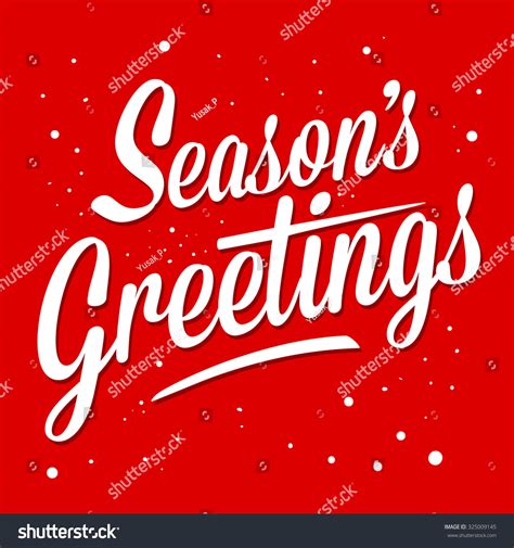 Season Greetings Typography Art Vector Illustration Stock Vector