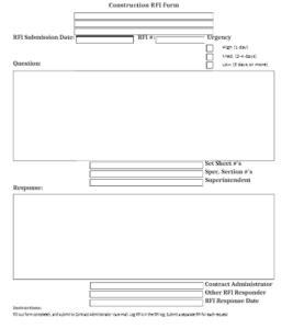 7 Construction RFI Templates Word Excel Samples