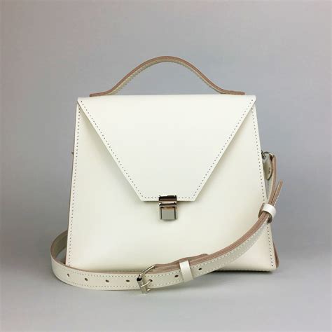 White Leather Crossbody Purse Designer Handbags For Women Etsy