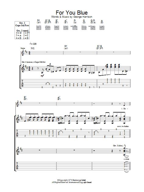 For You Blue by The Beatles - Guitar Tab - Guitar Instructor