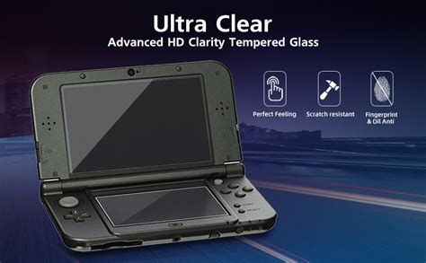 New 3ds Xl Screen Protector Tempered Glass Top Lcd For Top Screen And Hd Clear