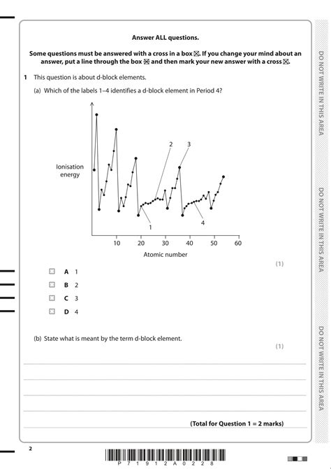 SOLUTION Edexcel A Level Chemistry Question Paper 1 June 2023 Studypool