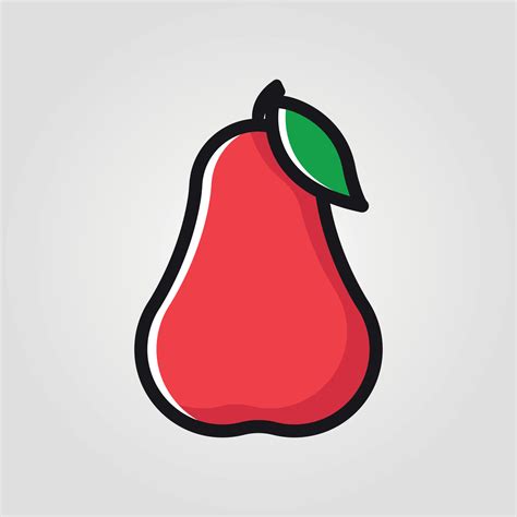 Red pear Fruit Social Media Emoji. Modern Simple Vector For Web Site Or