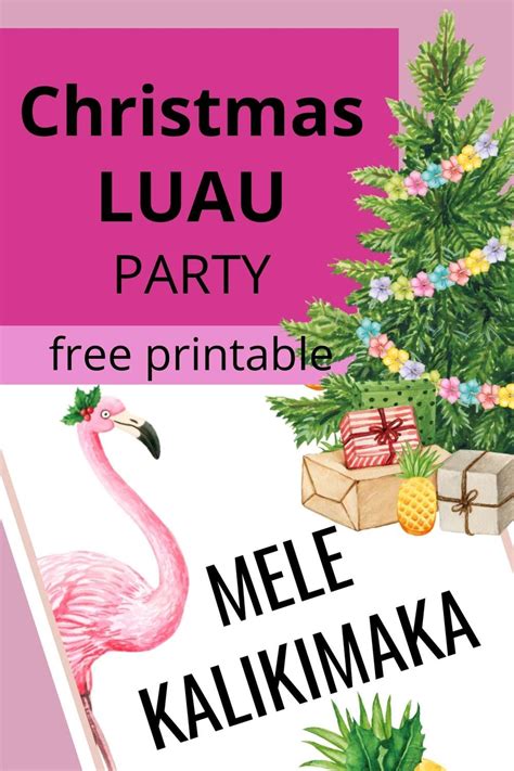 Free Christmas Luau Party Printables