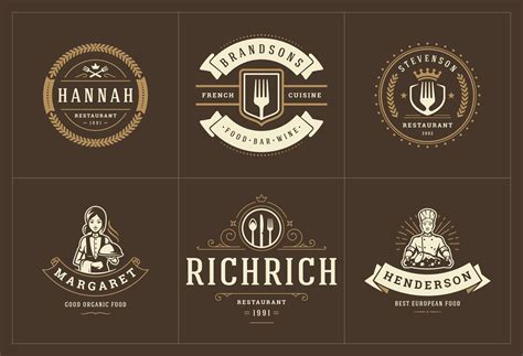 Restaurant logos and badges templates set illustration. 44580134 Vector ...