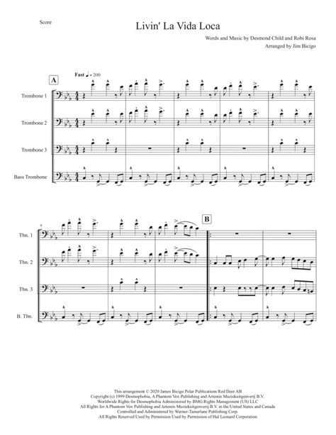 Livin La Vida Loca Arr Jim Bicigo By Ricky Martin Sheet Music For