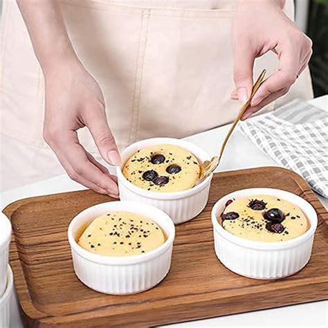 Kitchentour Ceramic Souffle Dishes Ounces Oven Safe Ramekins For